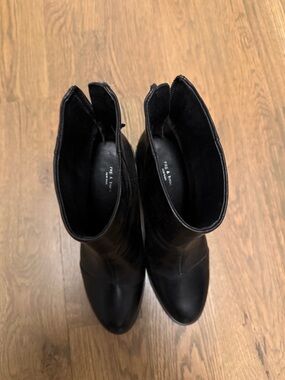 rag & bone Black Leather Ankle Heeled Boots